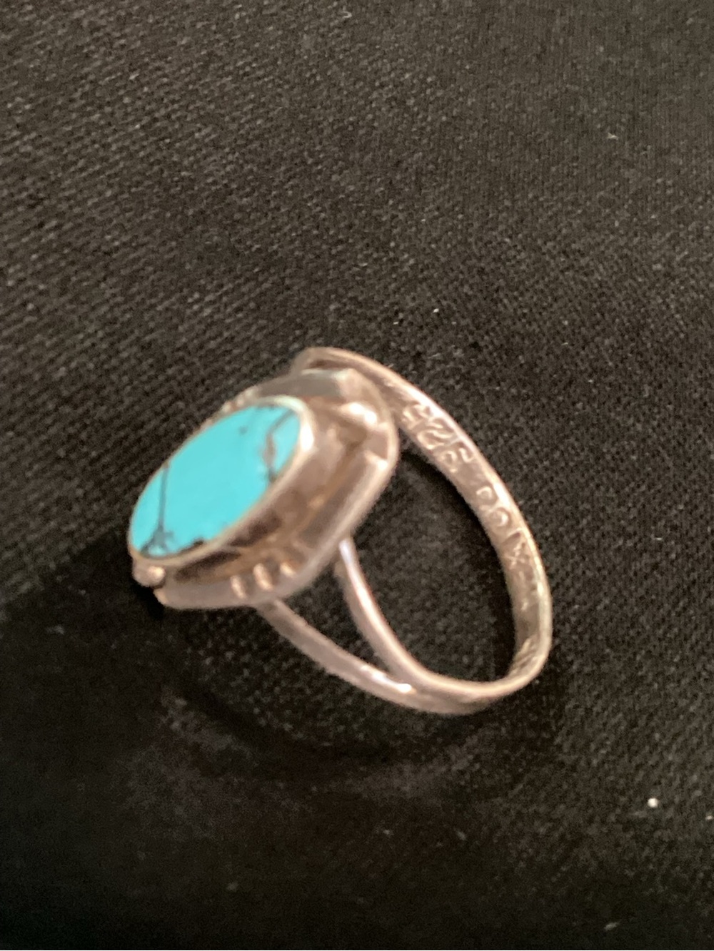 VTG Navajo Signed 925/Genuine Turquoise Ring.circa 1970s authentic Mexico Stamp - Picture 6 of 7